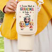 Load image into Gallery viewer, Livin&#39; that Grandma Life - Personalized Bottle Carrier Bag for the Loving Grandma Bottle Carrier Bag PopCulturePrints
