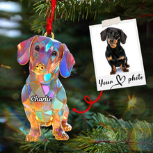 Load image into Gallery viewer, “The Purr-fect Gift for Dog Lovers” – Personalized Acrylic Ornament for Christmas – Custom Photo Gift for Pet Owners Ornament PopCulturePrints
