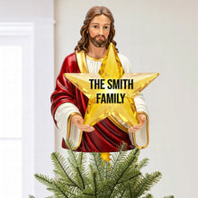 Load image into Gallery viewer, Personalized Jesus Star Acrylic Christmas Tree Topper - A Meaningful Gift for Christian Families Ornament PopCulturePrints
