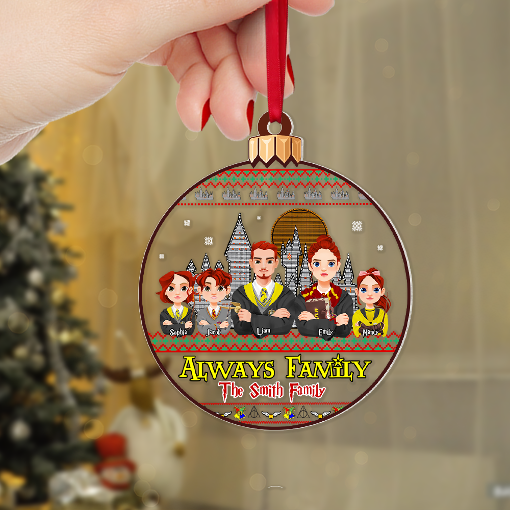 Personalized Christmas Family Ornament - Magical Theme