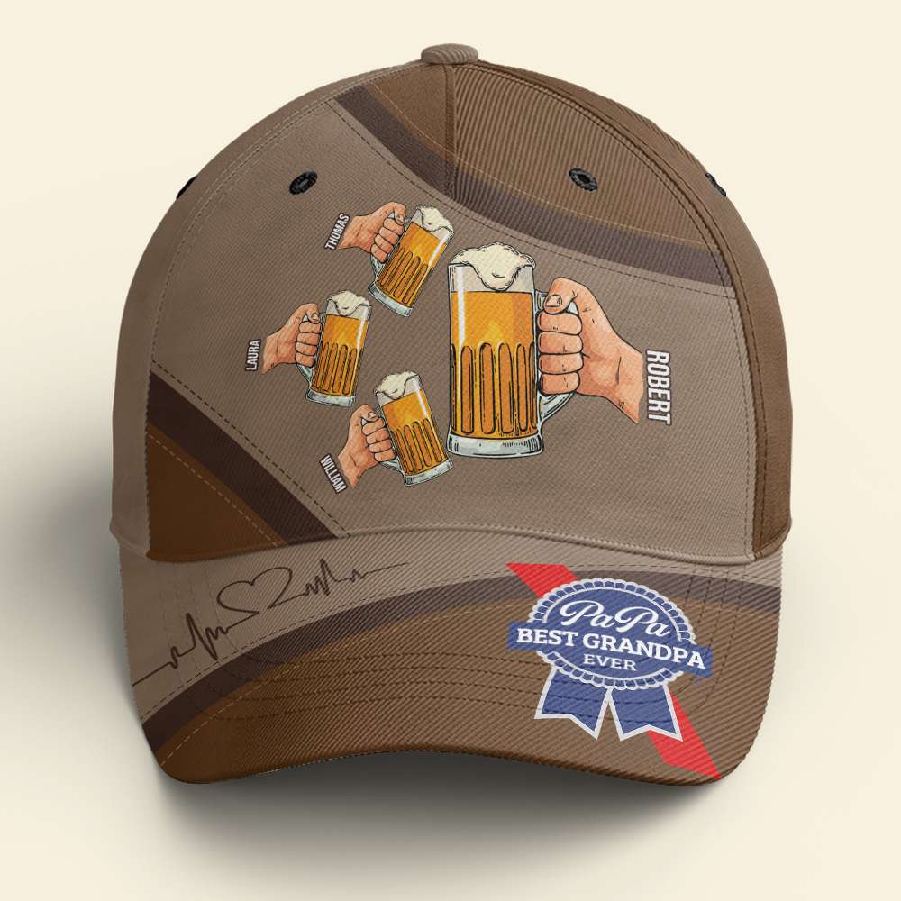 Customizable Grandpa Beer Mug Cap - Best Grandpa Ever