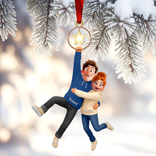 “Together is a Wonderful Place to Be” - Fun Couple Hanging Together Acrylic Ornament - Personalized Gift for Couples Ornament PopCulturePrints