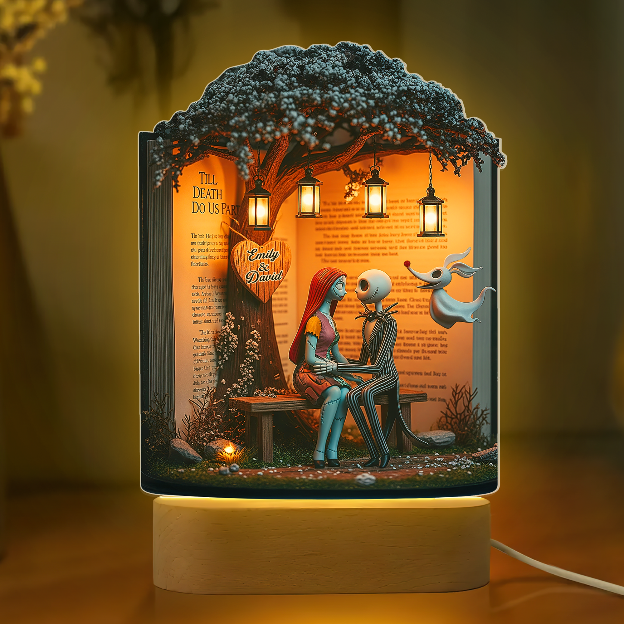 Till Death Do Us Part LED Light - Personalized Horror Couple Gift for Halloween Led Night Light PopCulturePrints