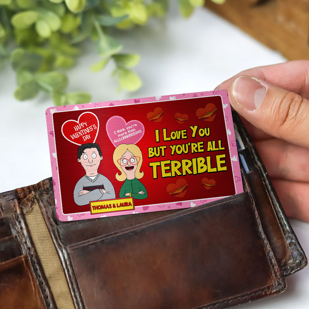 Personalized Funny Couple Wallet Card Wallet Card PopCulturePrints
