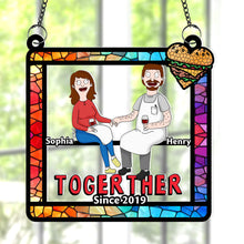 Load image into Gallery viewer, Together Forever: Personalized Suncatcher Ornament for Couples Ornament PopCulturePrints
