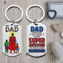 Load image into Gallery viewer, Super Dad Personalized Keychain - Best Ever Father&#39;s Day Gift Keychains PopCulturePrints
