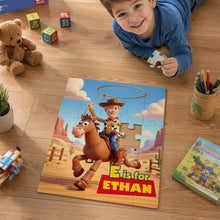 Load image into Gallery viewer, Personalized Cowboy Jigsaw Puzzle - A Fun Gift for Kids Who Love Adventure Jigsaw Puzzles PopCulturePrints
