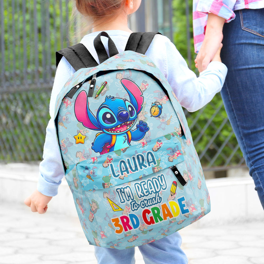 Personalized Kids Backpack with Cute Character Design - 3rd Grade Ready Backpack PopCulturePrints
