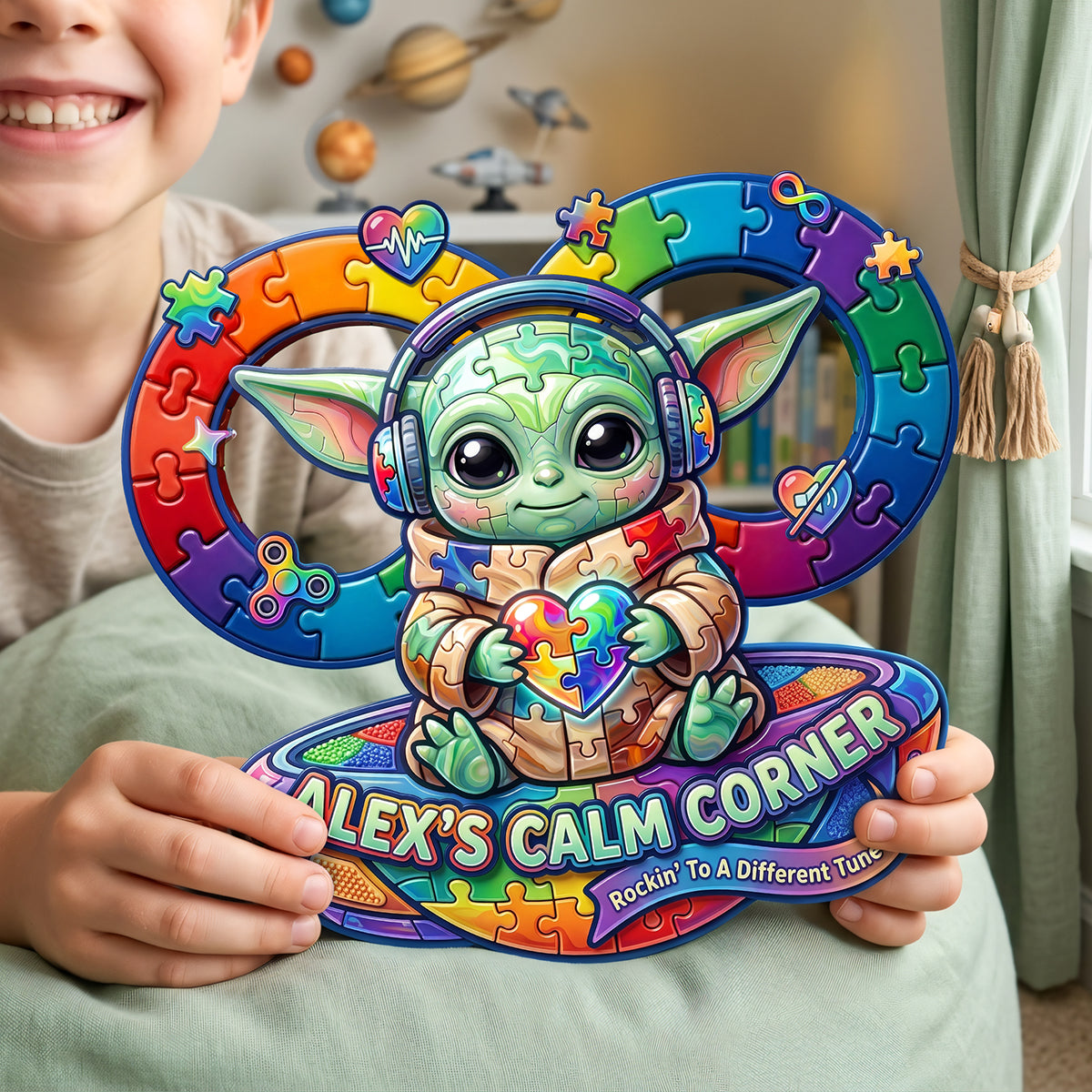 “Rockin’ to a Different Tune” - Personalized Calm Corner Acrylic Sign - Unique Gift for Autism Awareness and Supporters