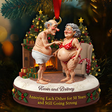 Load image into Gallery viewer, &quot;Annoying Each Other for 50 Years, Still Going Strong&quot; - Personalized Old Couple Christmas Ornament - Perfect Gift for Couples, Parents &amp; Grandparents Ornament PopCulturePrints
