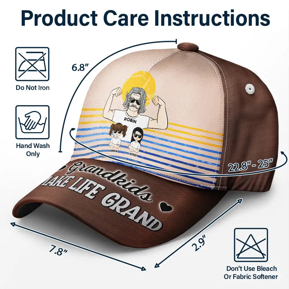 Grandkids Make Life Grand - Personalized Classic Cap Classic Cap PopCulturePrints