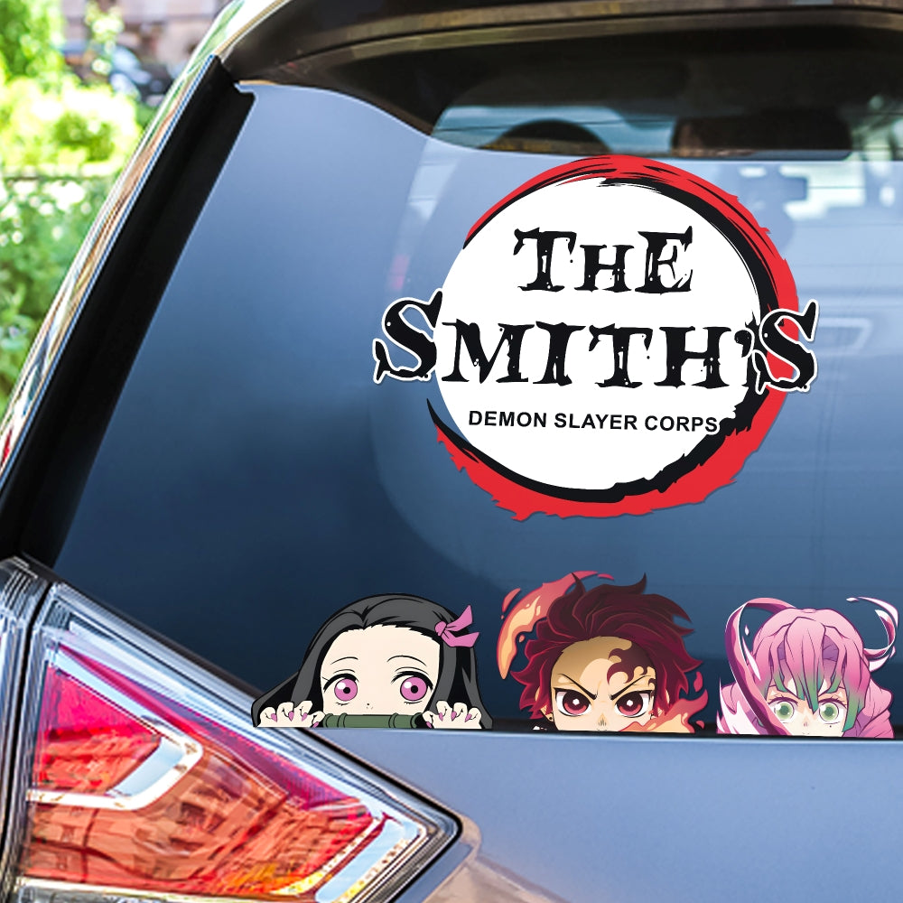 Personalized Demon Slayer Family Car Decal Decal Sticker PopCulturePrints