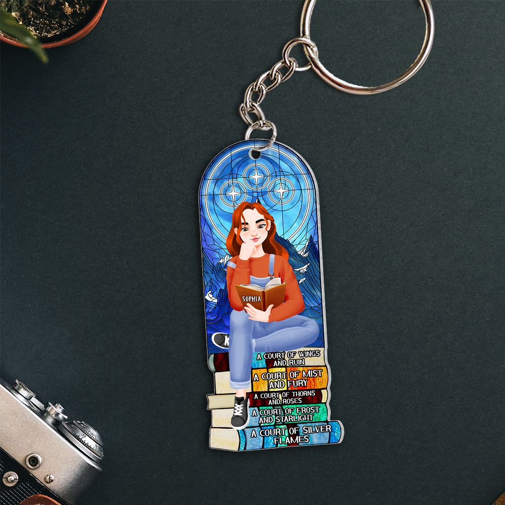 Custom Book Lover Keychain - Personalized with Your Name Keychains PopCulturePrints
