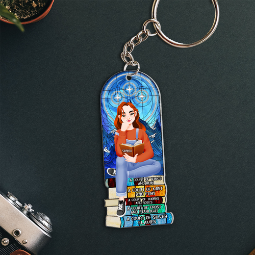Custom Book Lover Keychain - Personalized with Your Name Keychains PopCulturePrints