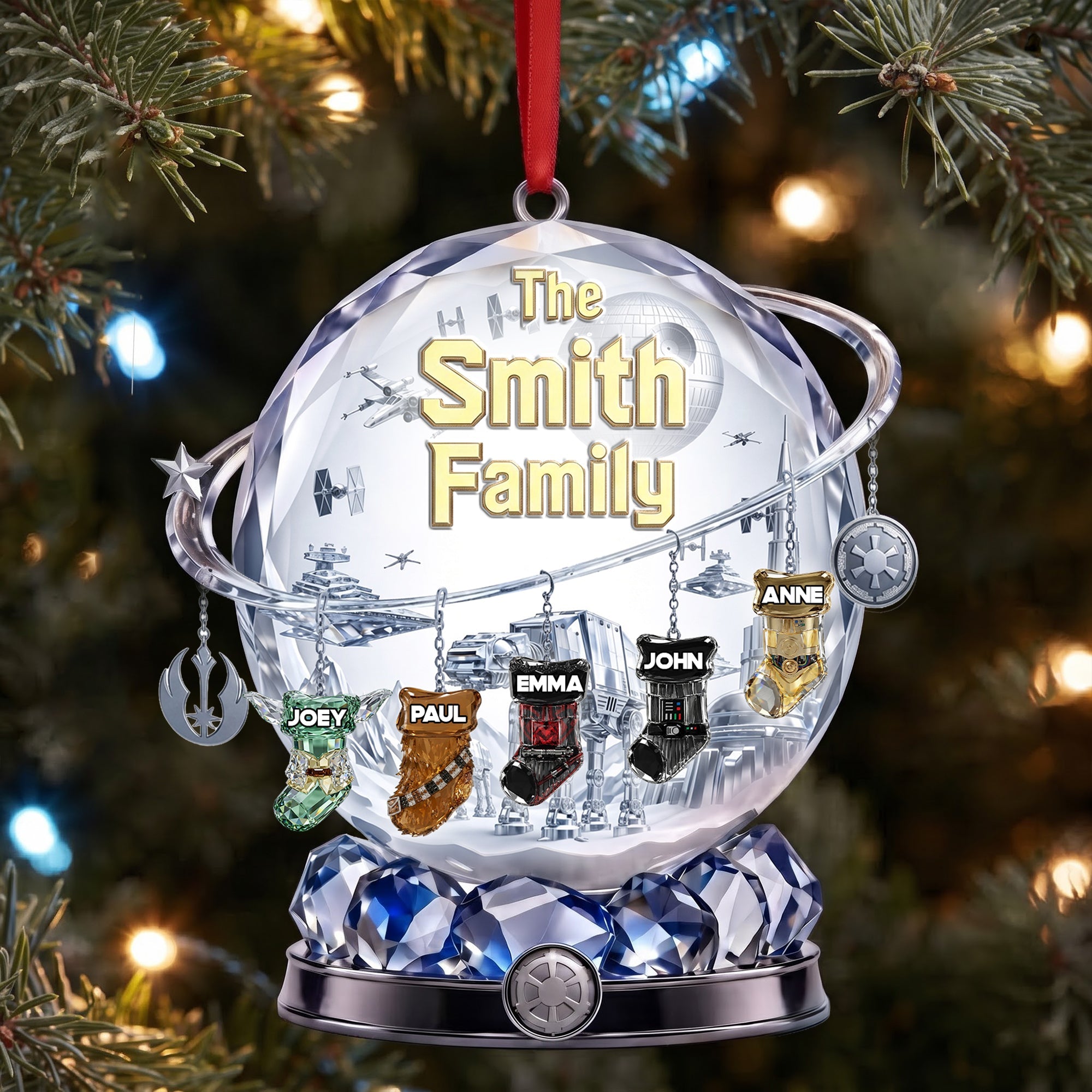 Merry Christmas with Your Family - Personalized Acrylic Ornament