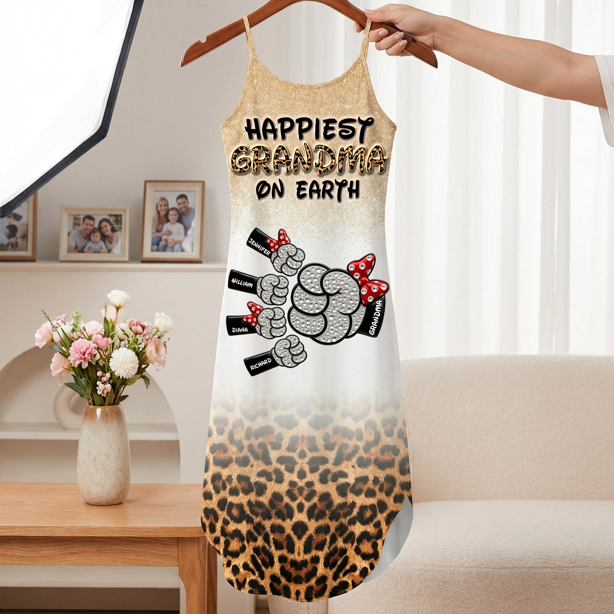 Happiest Mom On Earth - Personalized Suspender Maxi Dress for Every Amazing Mom Dress PopCulturePrints