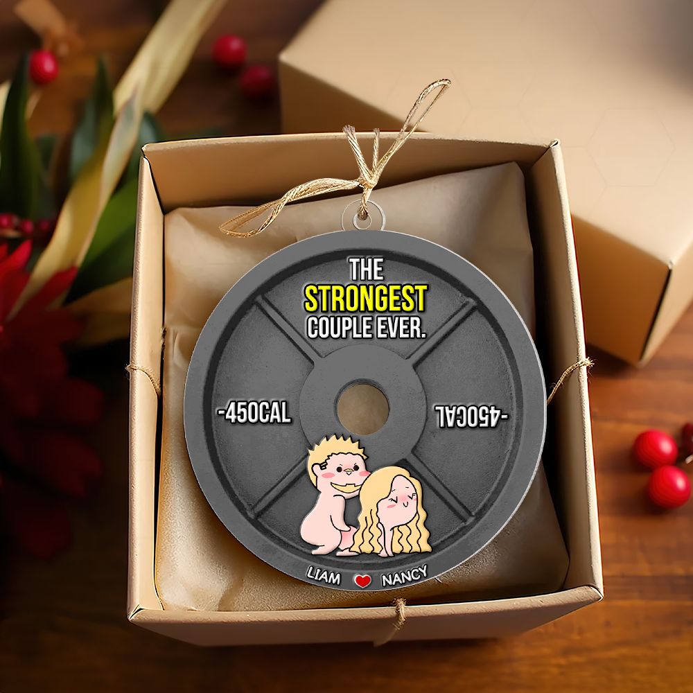 Personalized Naughty Couple Ornament - Strongest Couple Ever | Valentine's Day Gifts Ornament PopCulturePrints