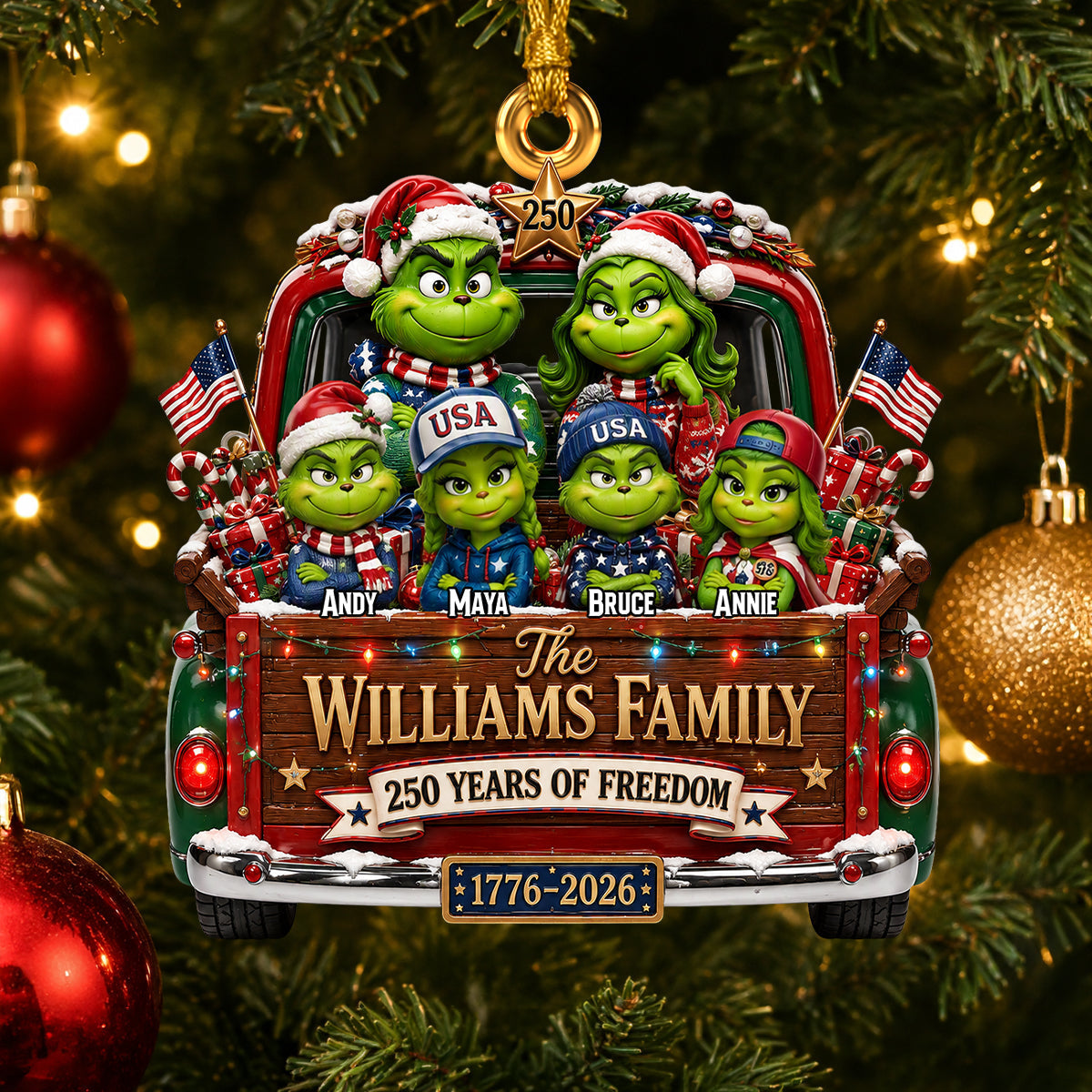 "Celebrate Family Unity with a Personal Touch" - Custom Family Holiday Christmas Ornament - Perfect Personalized Gift for All Loved Ones