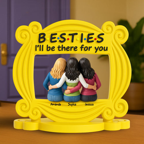 Besties Always By Your Side - Personalized Acrylic Plaque for Friends Shaped Plaques PopCulturePrints