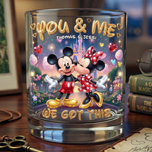 Load image into Gallery viewer, “You &amp; Me” - Personalized Kissing Childhood Couple Glass for Couples Glass PopCulturePrints
