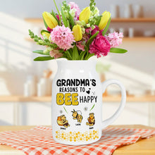Load image into Gallery viewer, Personalized Grandma Flower Vase - Reasons to Bee Happy Flower Vase PopCulturePrints
