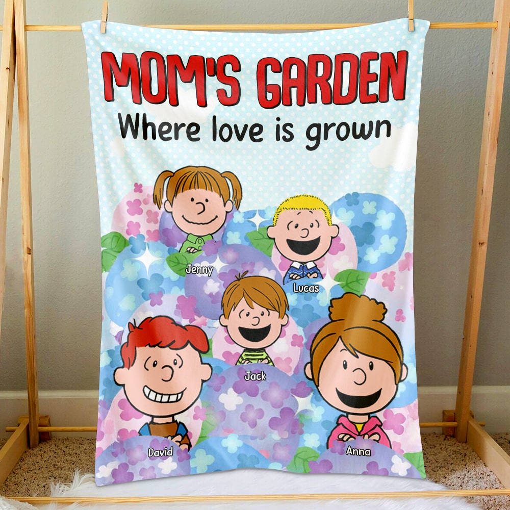 Personalized Mom Blanket - Mom's Garden Where Love Is Grown Blanket PopCulturePrints