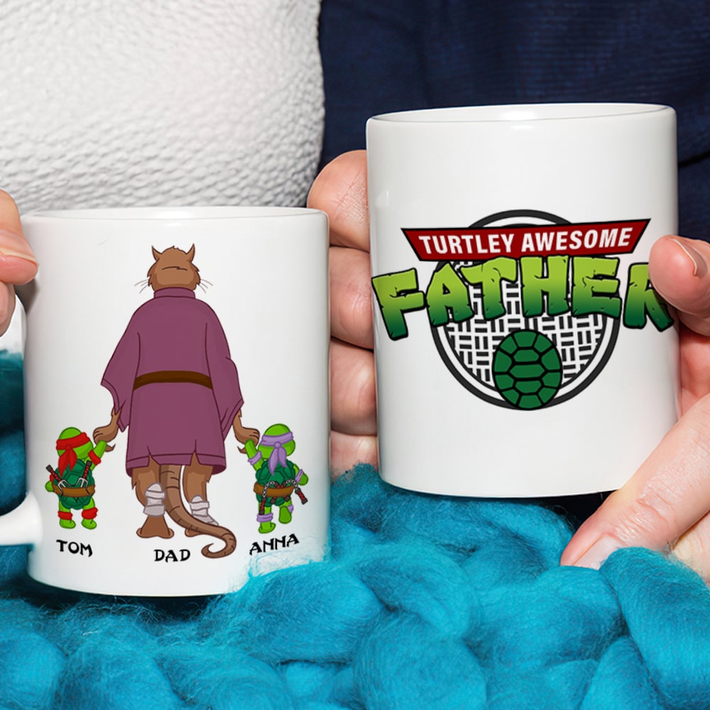 Personalized Turtley Awesome Dad Coffee Mug Coffee Mug PopCulturePrints