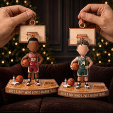 Load image into Gallery viewer, Just a Boy Who Loves Basketball - Personalized Christmas Ornament
