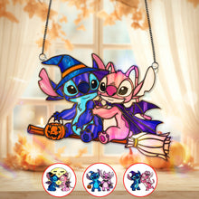 Load image into Gallery viewer, &quot;Spook-tacular Memories: Celebrate Together this Halloween!&quot; - Halloween Couple Suncatcher, Personalized Gifts for Couples Ornament PopCulturePrints
