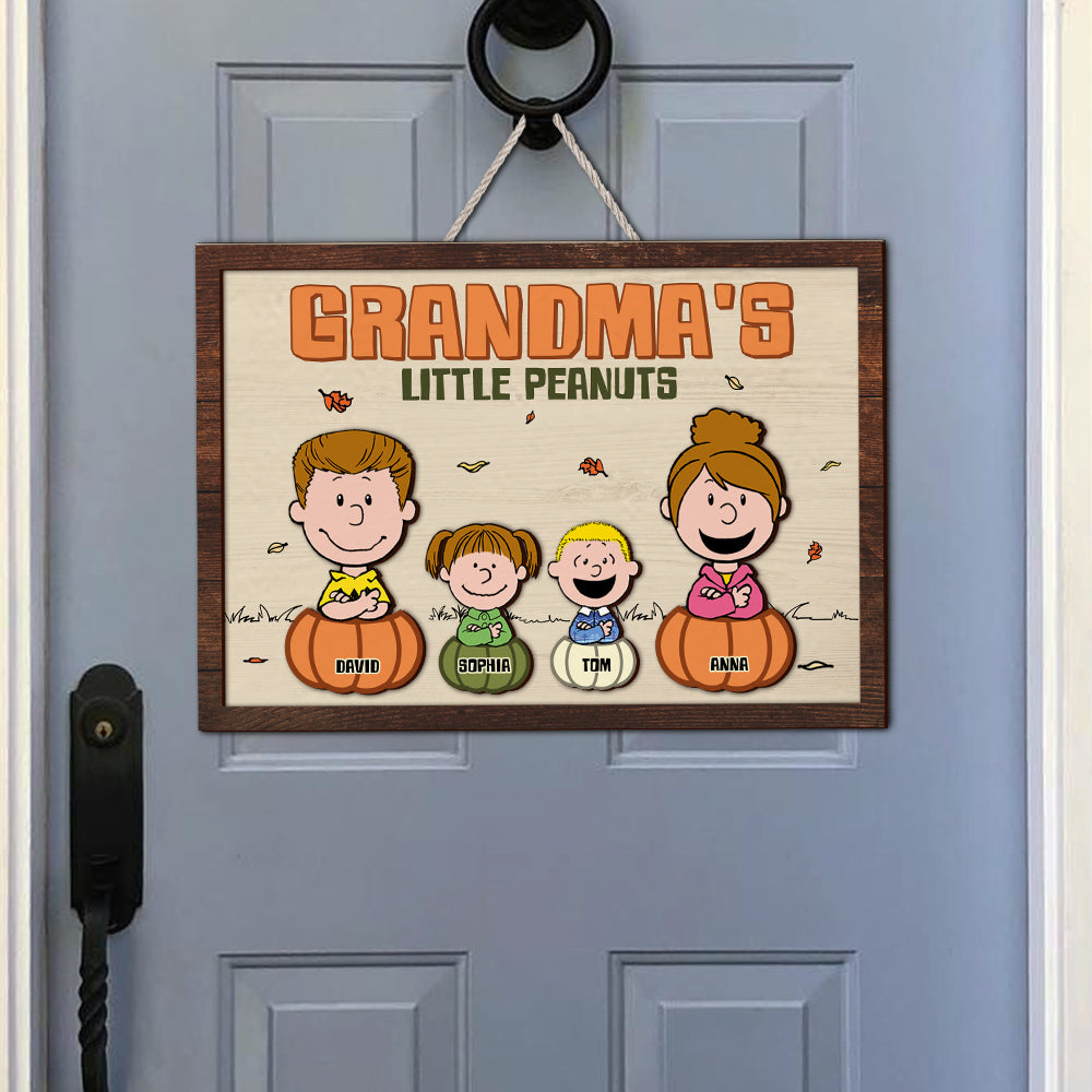 Personalized Grandma's Little Peanuts Wood Sign