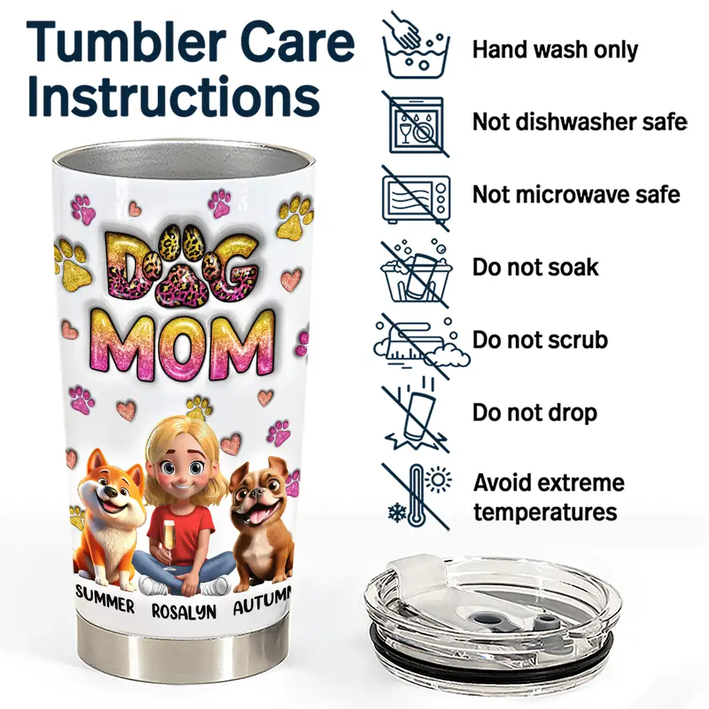 Best Dog Mom Ever - Personalized 3D Inflated Effect Printed Tumbler for Dog Lovers Tumbler PopCulturePrints