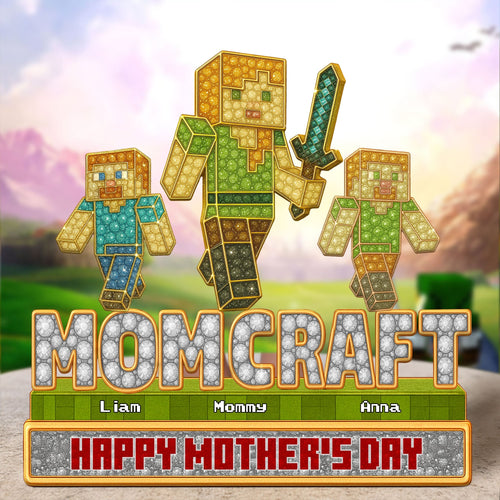 “Family is Everything” – Personalized Pixel Mom Acrylic Plaque – Custom Gift for Mom, Grandma & More Shaped Plaques PopCulturePrints