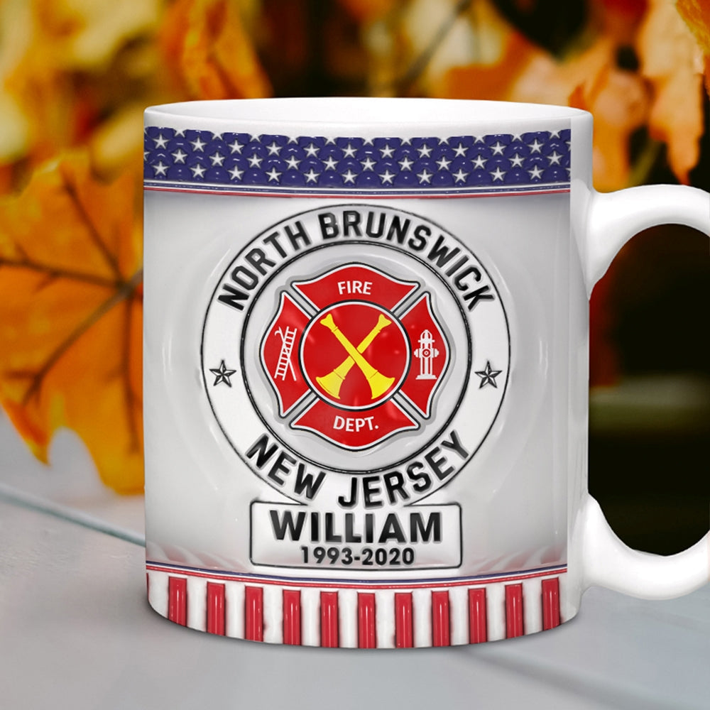 Personalized Firefighter Rank Badge Mug - Customizable Gift Coffee Mug PopCulturePrints