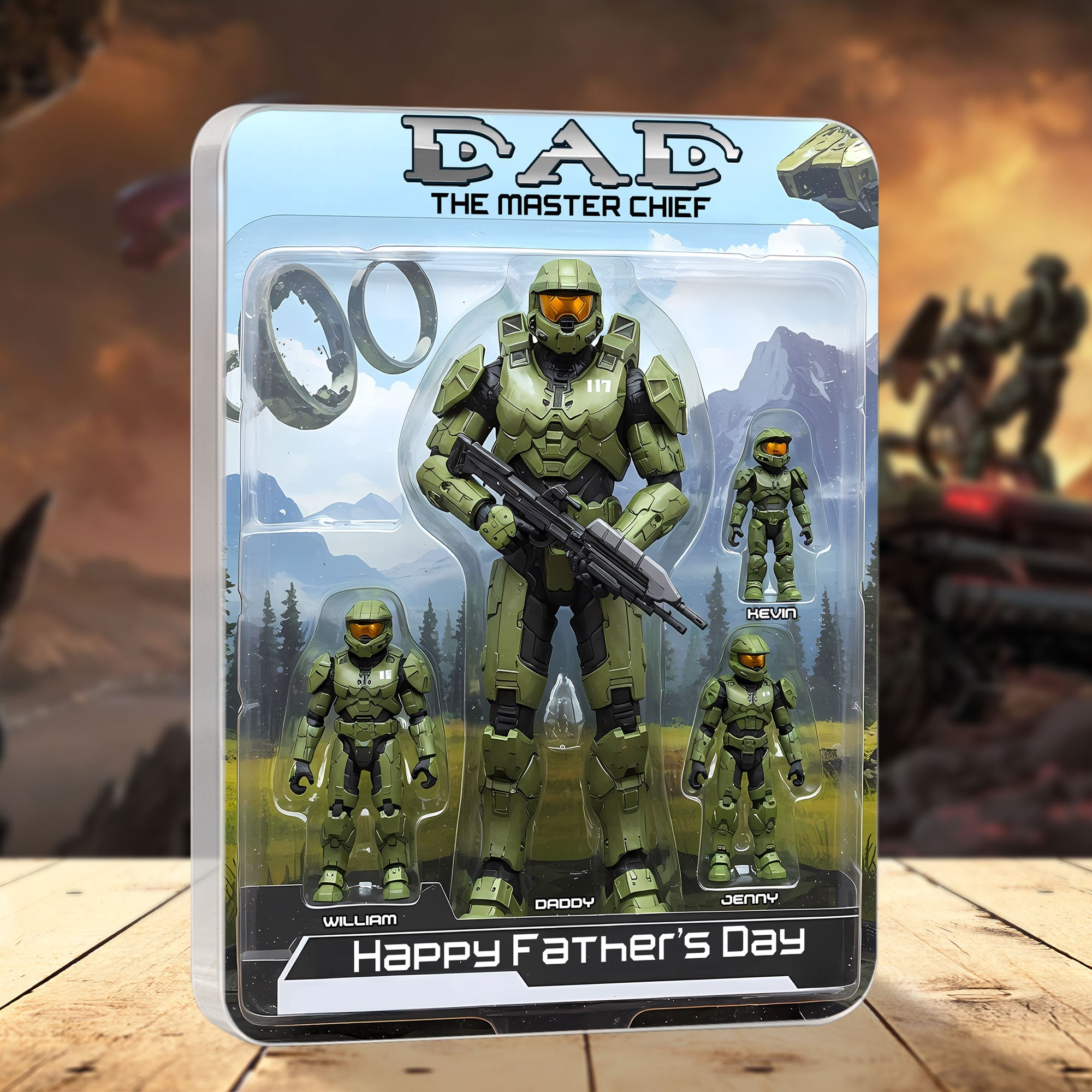 “Dad, The Master Chief” - Personalized Game Dad Plaque - Unique Gift for Dad & Grandpas Shaped Plaques PopCulturePrints