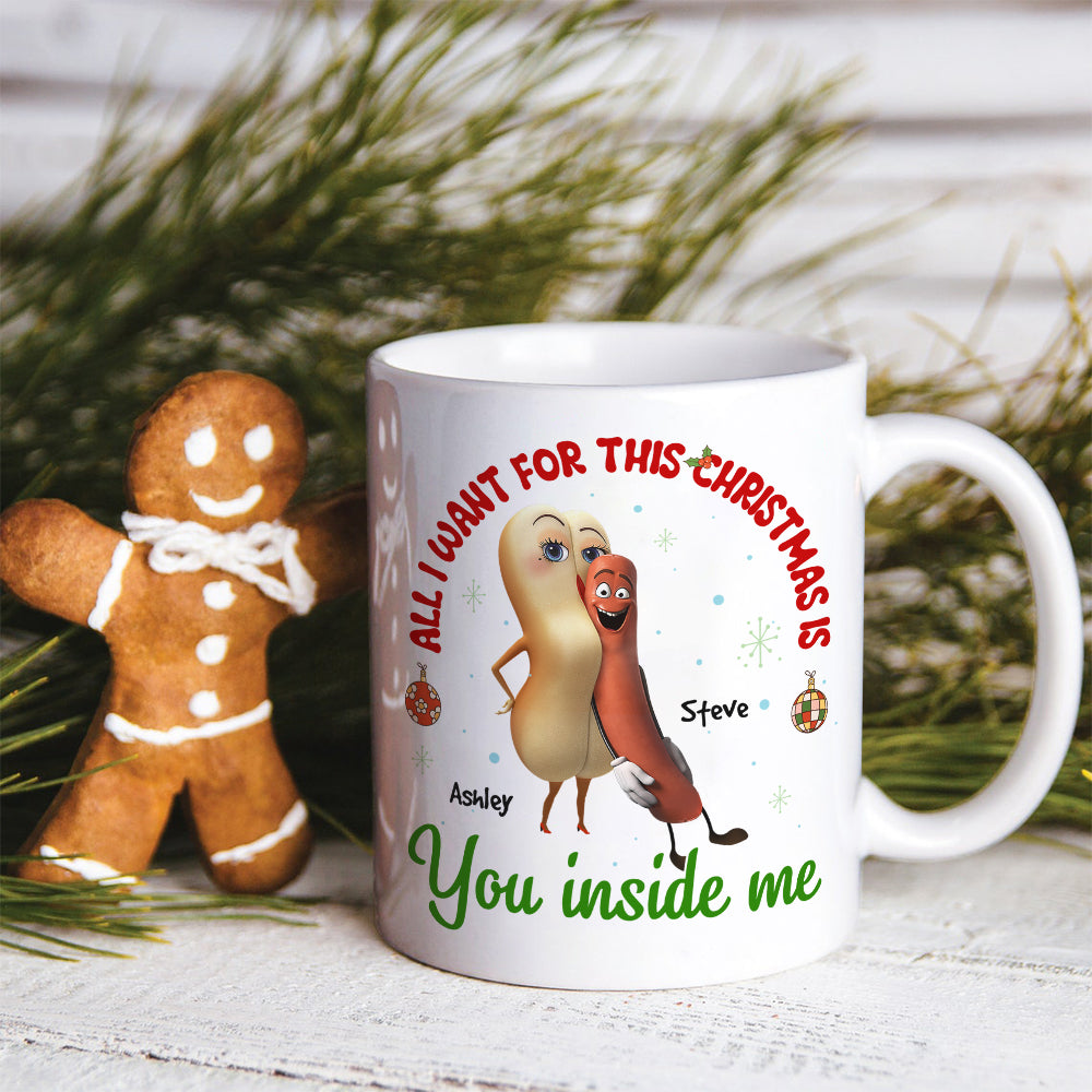 Personalized Christmas Sausage Couple Mug