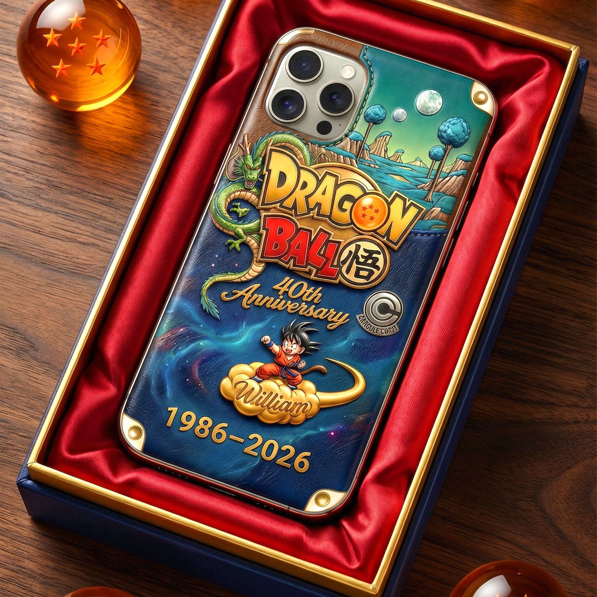 “Celebrate 40 Years of Epic Adventure!” - Personalized Dragon Ball Phone Case - Gift for Fans of Pop Culture Phone Case PopCulturePrints