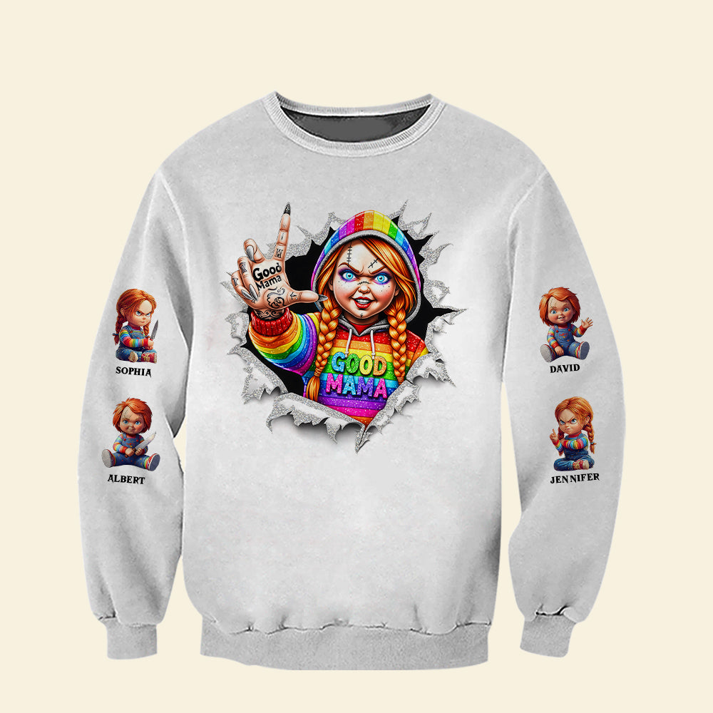 Good Mama: Rock Your Style with Custom Personalization - Halloween Shirt for Moms and Grandmas AOP Products PopCulturePrints