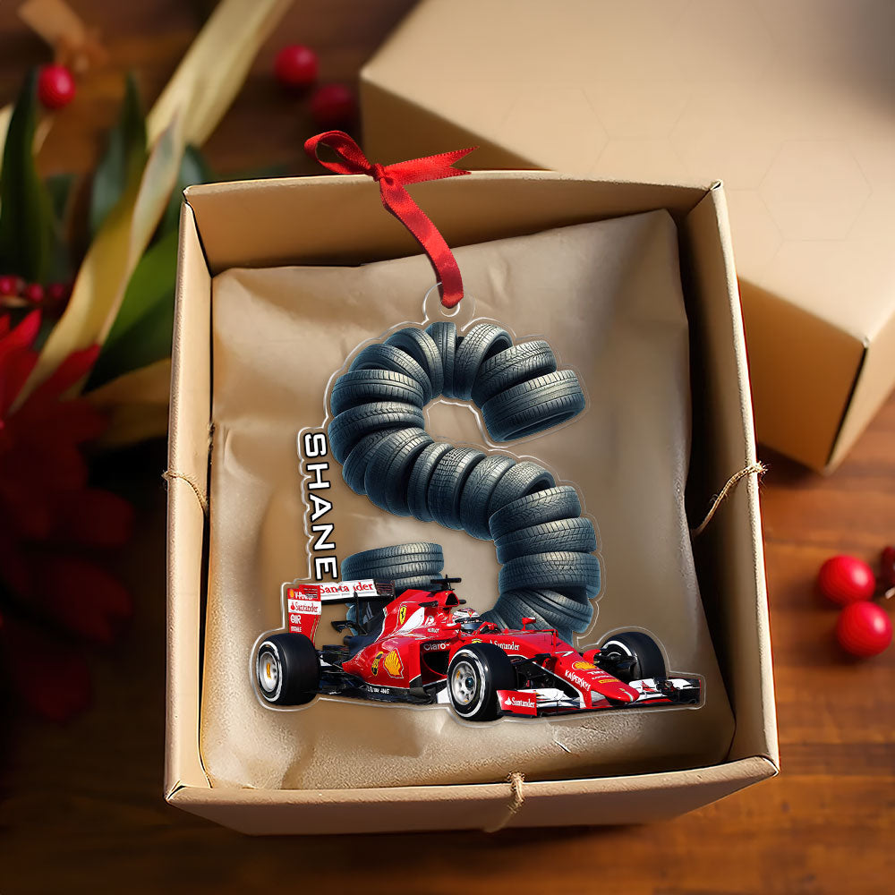 Personalized Racing Fan Ornament - Custom Letter Gift Ornament PopCulturePrints