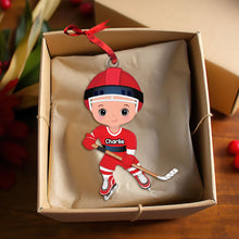 Load image into Gallery viewer, Custom Ice Hockey Player Christmas Ornament for Hockey Lovers
