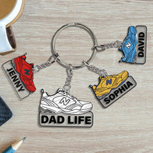 Load image into Gallery viewer, Personalized Dad Keychain with Shoe Charms - Custom Names Keychains PopCulturePrints
