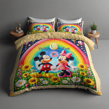 Load image into Gallery viewer, Personalized Mickey &amp; Minnie Couple Quilt Bed Set Blanket PopCulturePrints
