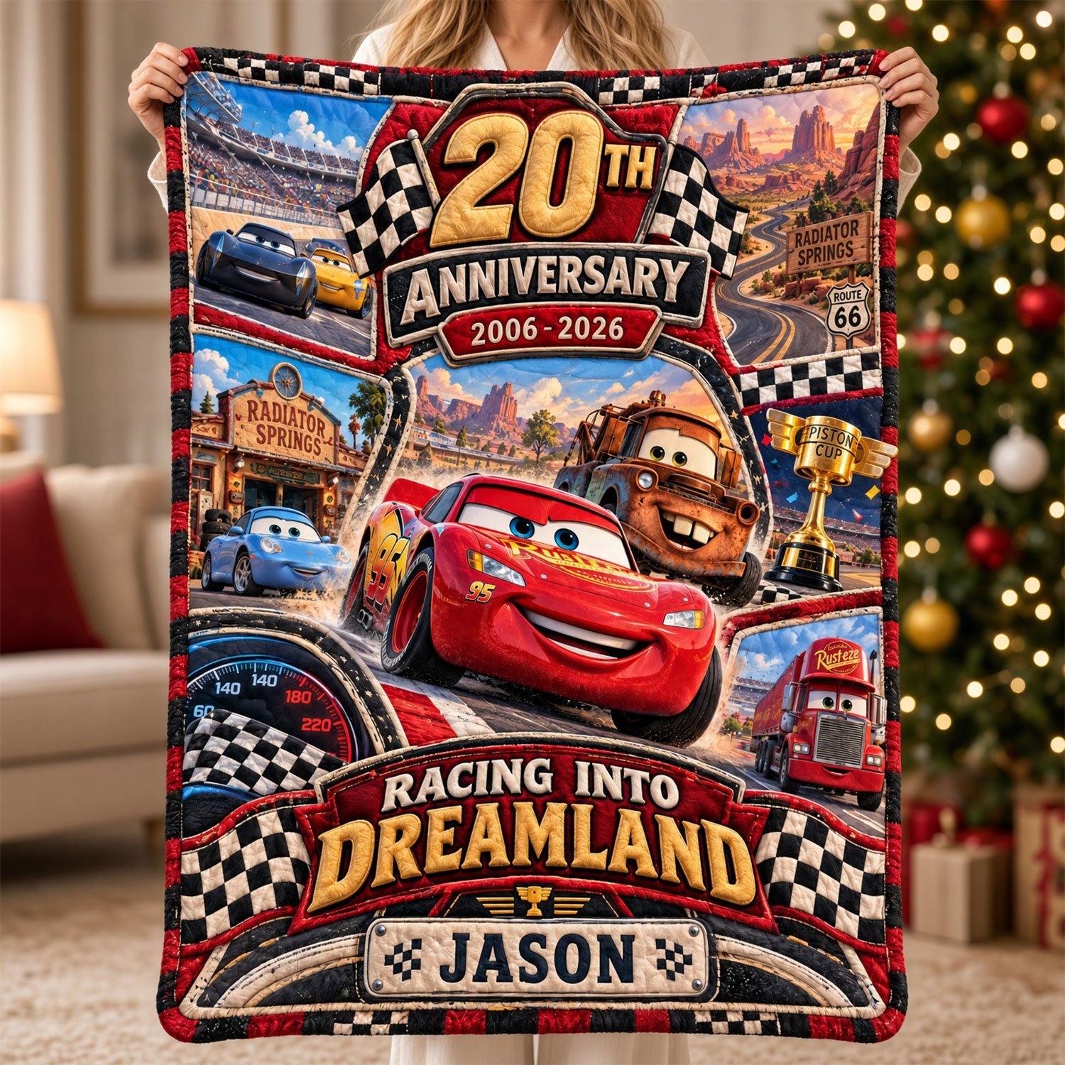 Racing into Dreamland - 20th Anniversary Personalized Blanket for Kids Blanket PopCulturePrints