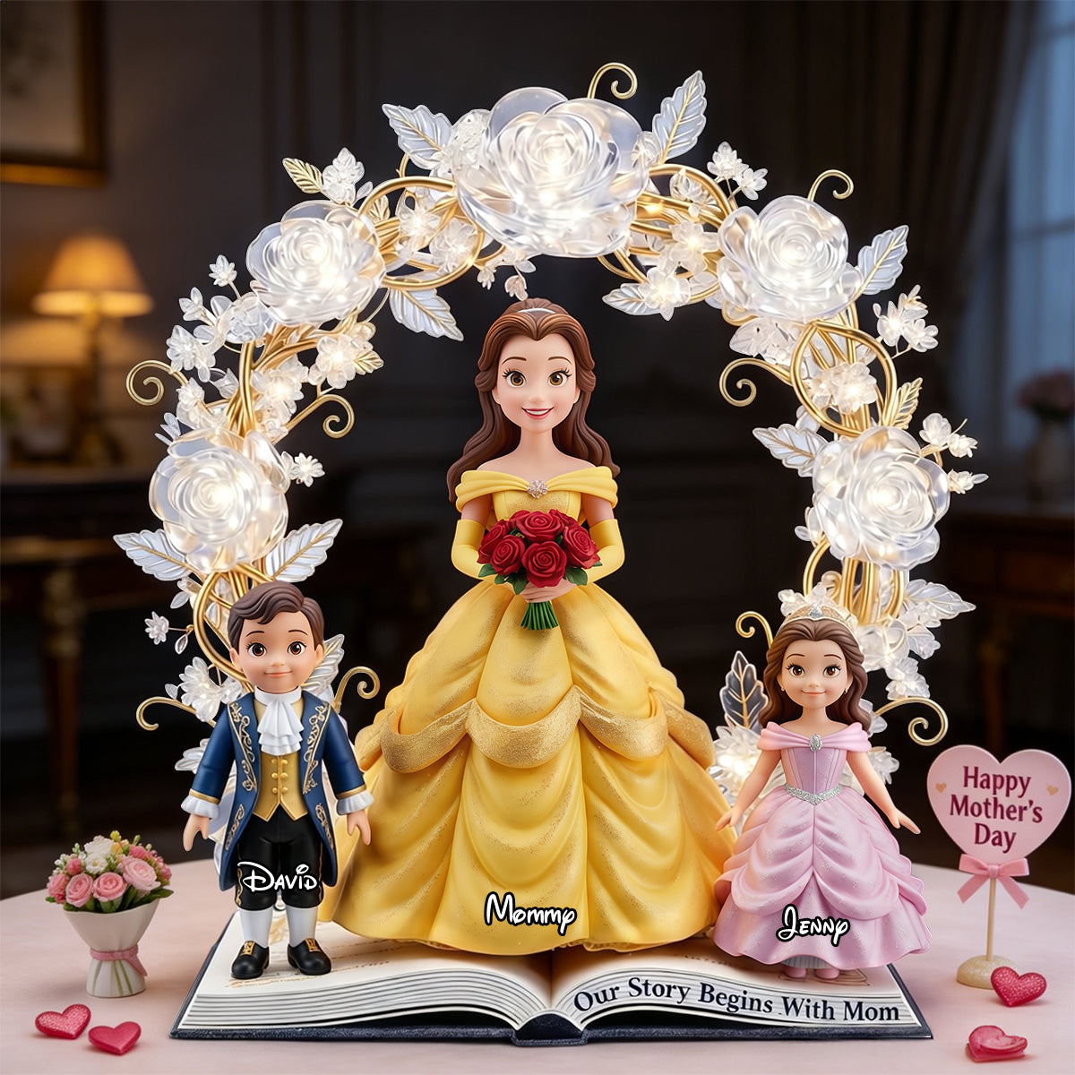 Our Story Begins With Mom - Personalized Acrylic Plaque for Mother's Day, A Unique Gift for Mom and Grandma Shaped Plaques PopCulturePrints