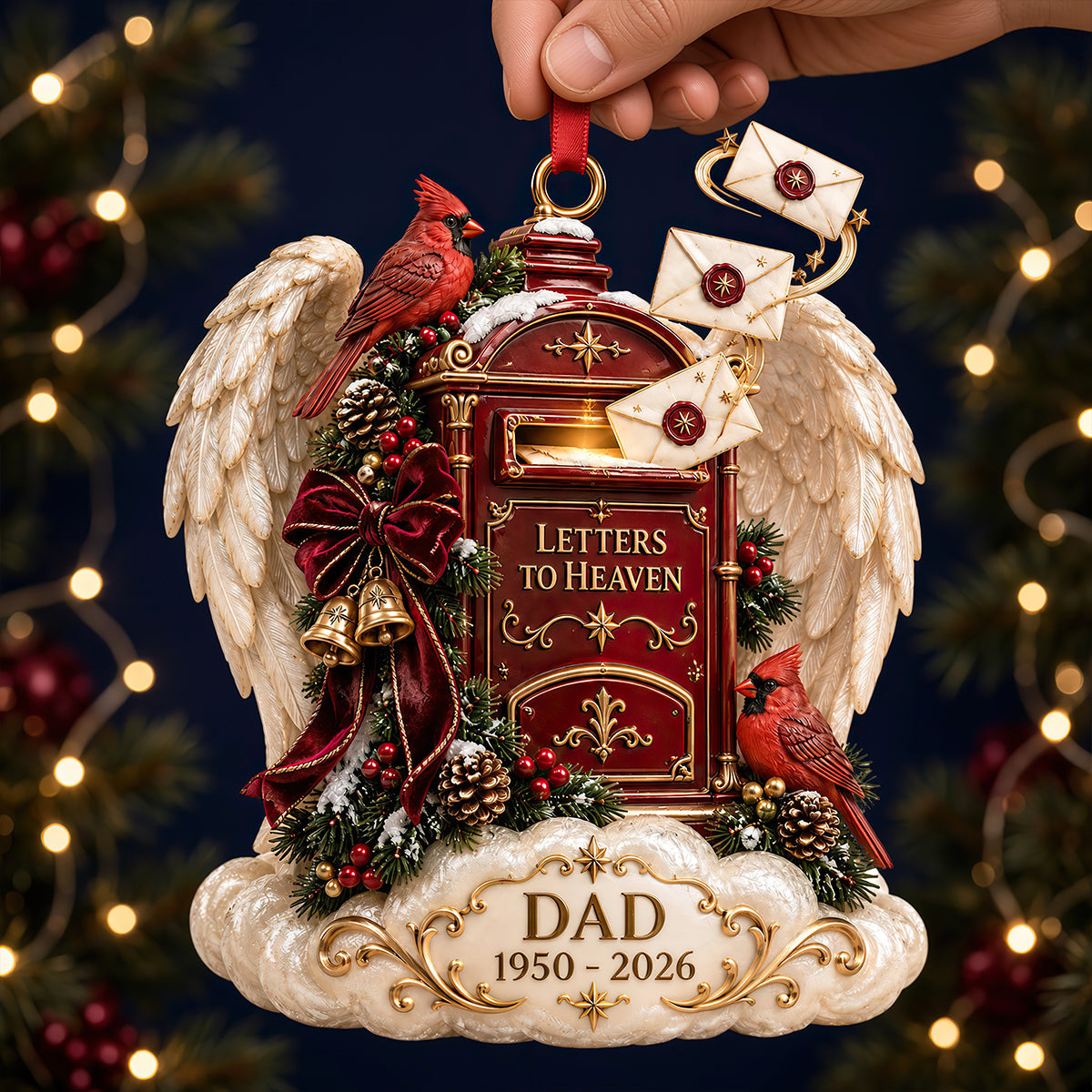 Letters to Heaven Christmas Ornament - Personalized Gift for Dad Ornament PopCulturePrints