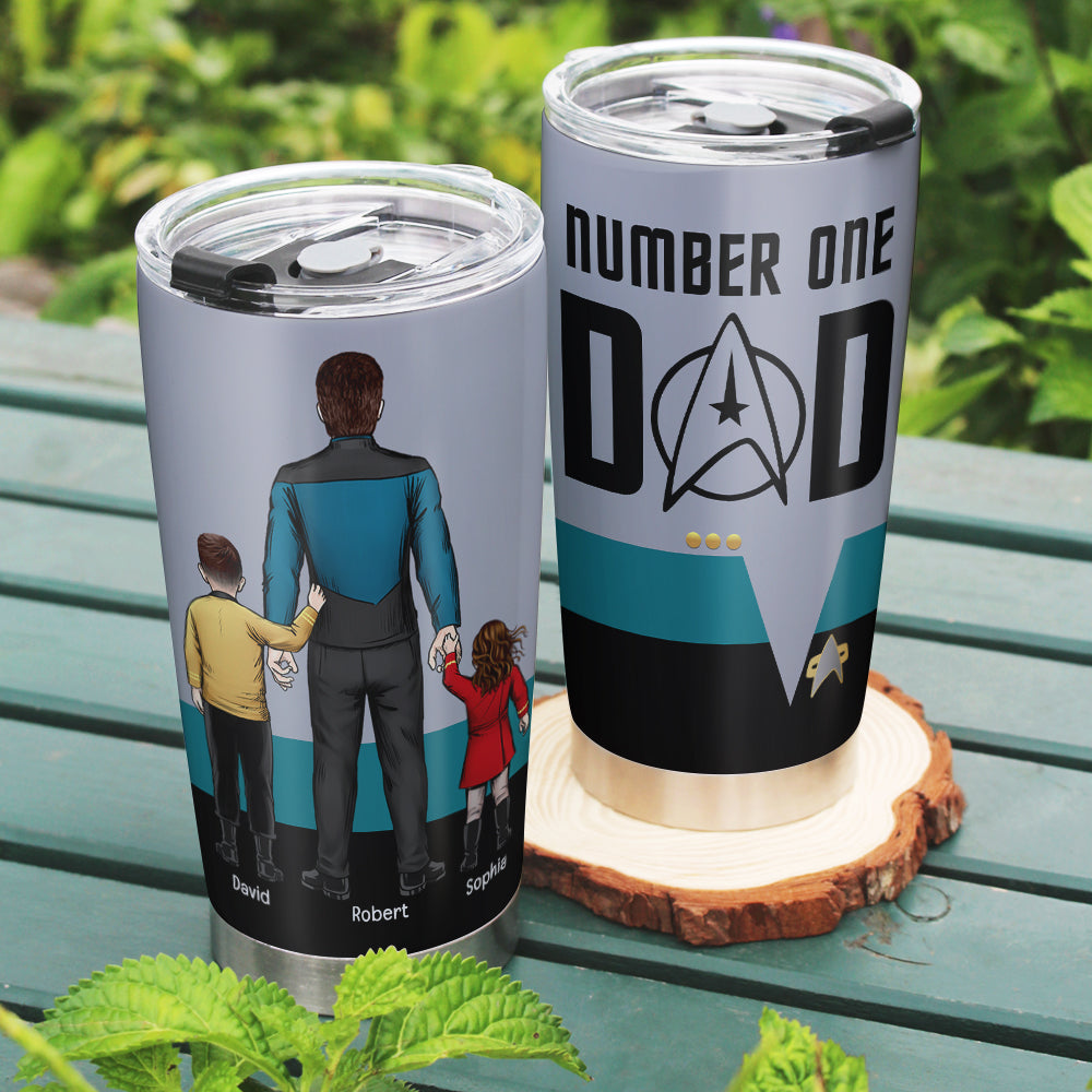 Personalized 'Number One Dad' Tumbler - Star-Inspired Design