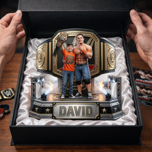 Load image into Gallery viewer, Unleash Your Inner Champion! - Arena Fighter Champions Acrylic Plaque - Custom Photo Gift for Wrestling Fans Shaped Plaques PopCulturePrints
