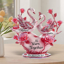Load image into Gallery viewer, Two Hearts, One Love - Personalized Swan Couple Plaque for Lasting Memories Shaped Plaques PopCulturePrints

