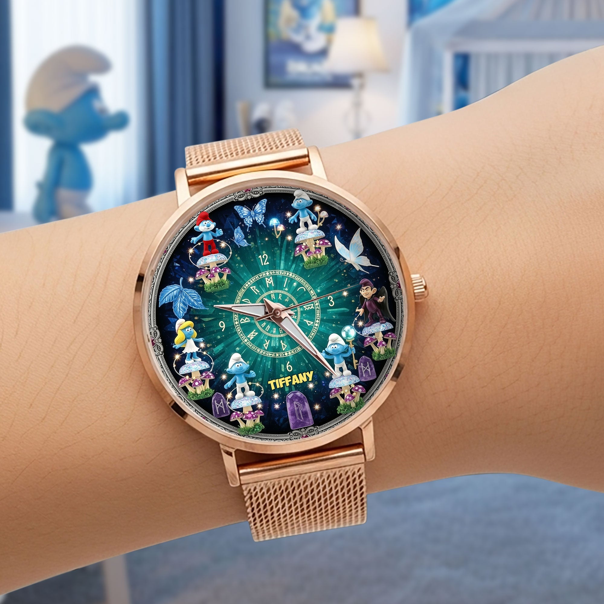 Time for Adventure: Blue Forest Characters Quartz Watch - Personalized Gift for Cartoon Fans Quartz Watch PopCulturePrints
