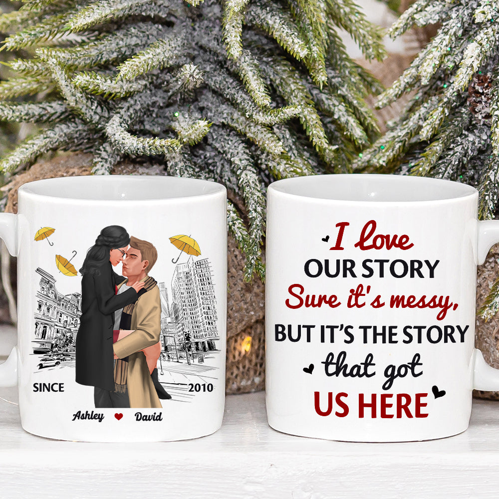Personalized Couples Mug - Beautiful Love Story Gift for Valentine's Day Gifts Coffee Mug PopCulturePrints