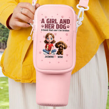 Load image into Gallery viewer, &quot;A Girl And Her Dog: A Bond That Can&#39;t Be Broken&quot; - Personalized Bottle Carrier Bag - Perfect Gift for Dog Lovers Bottle Carrier Bag PopCulturePrints
